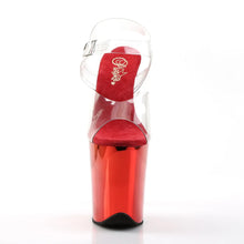 Cargar imagen en el visor de la galería, Sandalias Pleaser Flamingo-808 Cromadas Rojo 24/48 HRS