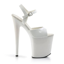 Carregar imagem no visualizador da galeria, Sandálias Pole Dance Pleaser Flamingo-809 – Verniz Branco 24/48 Hrs