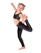 Carregar imagem no visualizador da galeria, Leggings niña Flora Dragonfly - black velvet