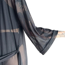 Cargar imagen en el visor de la galería, Kimono Largo Transparente Negro