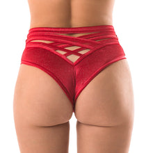 Cargar imagen en el visor de la galería, Poledancerka X High Leg SHORT Shiny Velvet ROJO