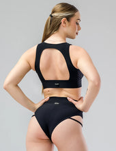 Cargar imagen en el visor de la galería, Short Pole Dance Dragonfly Anna negro con tiras laterales