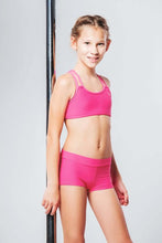 Cargar imagen en el visor de la galería, Girls' Sports Bra Xenia | Activewear | Color: pink | Girl's sports bra | Dětská sportovní podprsenka | Dívčí sportovní podprsenka | Madchen Sport BH | Brassiere sport entfants | Dragonfly Pole Dance Clothes and Bikram Hot Yoga Outfit