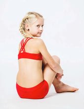 Cargar imagen en el visor de la galería, Girls' Sports Bra Xenia | Activewear | Color: red | Girl's sports bra | Dětská sportovní podprsenka | Dívčí sportovní podprsenka | Madchen Sport BH | Brassiere sport entfants | Dragonfly Pole Dance Clothes and Bikram Hot Yoga Outfit
