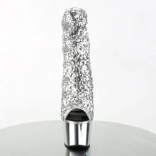 Carregar imagem no visualizador da galeria, Tacones Pleaser ADORE-1008SQ Plata Sequins Cromo