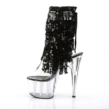 Cargar imagen en el visor de la galería, Tacones Pleaser ADORE-1017SQF Transparente Negro Holo