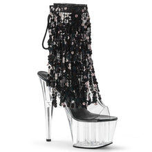 Cargar imagen en el visor de la galería, Tacones Pleaser ADORE-1017SQF Transparente Negro Holo