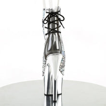 Load image into Gallery viewer, Tacones Pleaser ADORE-1018HG Plata Hologram Ostrich