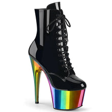 Load image into Gallery viewer, Tacones Pleaser ADORE-1020RC Negro Charol Rainbow