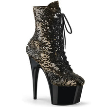 Load image into Gallery viewer, Tacones Pleaser ADORE-1020SQ Negro Dorado Flip