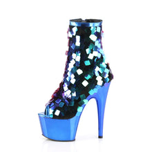 Carregar imagem no visualizador da galeria, Tacones Pleaser ADORE-1031SSQ Iri.verde Sequins R.azul