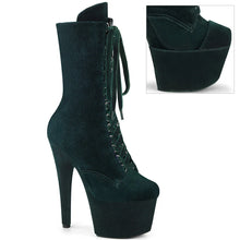 Cargar imagen en el visor de la galería, Tacones Pleaser ADORE-1045VEL Emerald Verde Velvet