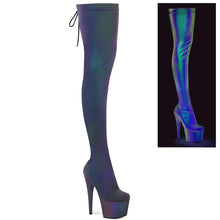 Carregar imagem no visualizador da galeria, Tacones Pleaser ADORE-3008REFL Stretch Verde Morado