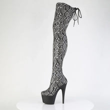 Cargar imagen en el visor de la galería, Tacones Pleaser ADORE-3008SP-BT Gris Negro Snake