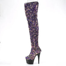 Cargar imagen en el visor de la galería, Tacones Pleaser ADORE-3020 Morado Sequins Negro