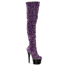 Cargar imagen en el visor de la galería, Tacones Pleaser ADORE-3020 Morado Sequins Negro