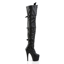 Cargar imagen en el visor de la galería, Botas Pleaser ADORE-3028 - Negro piel sintética elástica / Negro mate