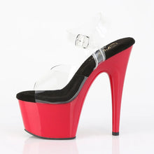 Load image into Gallery viewer, Tacones Pleaser ADORE-708 Transparente Negro Rojo