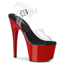 Load image into Gallery viewer, Tacones Pleaser ADORE-708 Transparente Negro Rojo