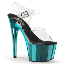 Cargar imagen en el visor de la galería, Tacones Pleaser ADORE-708 Transparente Turquoise Cromo