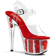 Cargar imagen en el visor de la galería, Tacones Pleaser ADORE-708FL Transparente Rojo Flowers