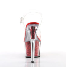 Load image into Gallery viewer, Tacones Pleaser ADORE-708G Transparente Rojo Purpurina