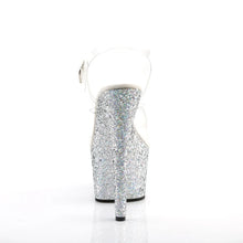 Cargar imagen en el visor de la galería, Tacones Pleaser ADORE-708LG Transparente Plata Purpurina