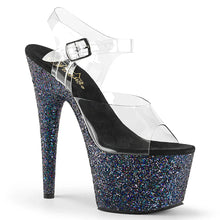 Carregar imagem no visualizador da galeria, Tacones Pleaser ADORE-708LG Transparente Negro Purpurina