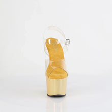Cargar imagen en el visor de la galería, Tacones Pleaser ADORE-708LQ Transparente Liquid Dorado