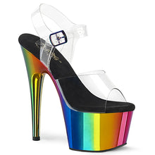 Load image into Gallery viewer, Tacones Pleaser ADORE-708RC Transparente Rainbow Cromo