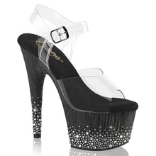 Cargar imagen en el visor de la galería, Tacones Pleaser ADORE-708SPKL-01 Transparente Negro Plata