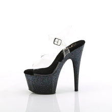 Cargar imagen en el visor de la galería, Tacones Pleaser ADORE-708SS Transparente Negro Purpurina