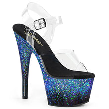 Carregar imagem no visualizador da galeria, Tacones Pleaser ADORE-708SS Transparente Negro Azul
