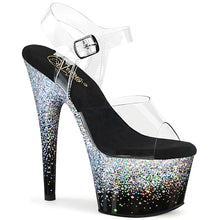 Load image into Gallery viewer, Tacones Pleaser ADORE-708SS Transparente Negro Plata