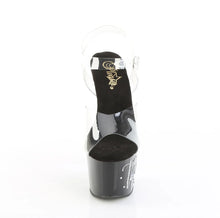 Load image into Gallery viewer, Tacones Pleaser ADORE-708TIP-02 Transparente Negro Plata