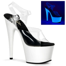 Cargar imagen en el visor de la galería, Tacones Pleaser ADORE-708UV Transparente Neon Blanco