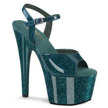 Load image into Gallery viewer, Tacones Pleaser ADORE-709GP Teal Purpurina Charol