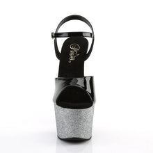 Cargar imagen en el visor de la galería, Tacones Pleaser ADORE-709OMBRE Negro Charol Plata
