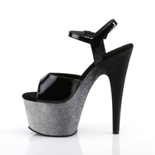 Cargar imagen en el visor de la galería, Tacones Pleaser ADORE-709OMBRE Negro Charol Plata