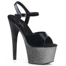 Cargar imagen en el visor de la galería, Tacones Pleaser ADORE-709OMBRE Negro Charol Plata