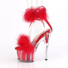 Load image into Gallery viewer, Tacones Pleaser ADORE-724F Transparente Rojo Fur