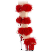 Load image into Gallery viewer, Tacones Pleaser ADORE-728F Transparente Rojo Fur