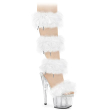 Load image into Gallery viewer, Tacones Pleaser ADORE-728F Transparente Blanco Fur