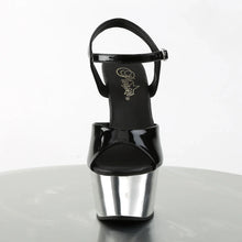 Cargar imagen en el visor de la galería, Tacones Pleaser ASPIRE-609 Negro Charol Plata