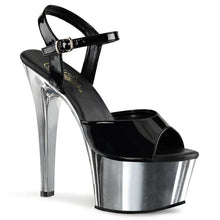 Cargar imagen en el visor de la galería, Tacones Pleaser ASPIRE-609 Negro Charol Plata