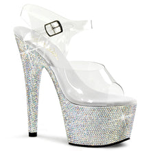 Cargar imagen en el visor de la galería, Tacones Pleaser BEJEWELED-708DM - Transparente / Strass multicolor plata