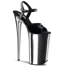 Load image into Gallery viewer, Tacones Pleaser BEYOND-009 Negro Plata Cromo