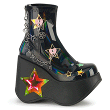 Cargar imagen en el visor de la galería, Botines Demonia BLAZE-108 Negro Holo Pat