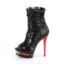 Cargar imagen en el visor de la galería, Tacones Pleaser BLONDIE-R-1008 Negro Sequins Rojo