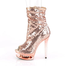 Load image into Gallery viewer, Tacones Pleaser BLONDIE-R-1008 Oro Rosa Sequins